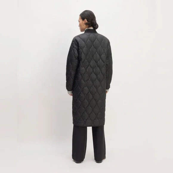 Everlane Renew Long Liner Coat in Black (M) - Picture 4 of 10